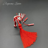 Hand Knitted Prayer Beads with Tassels
