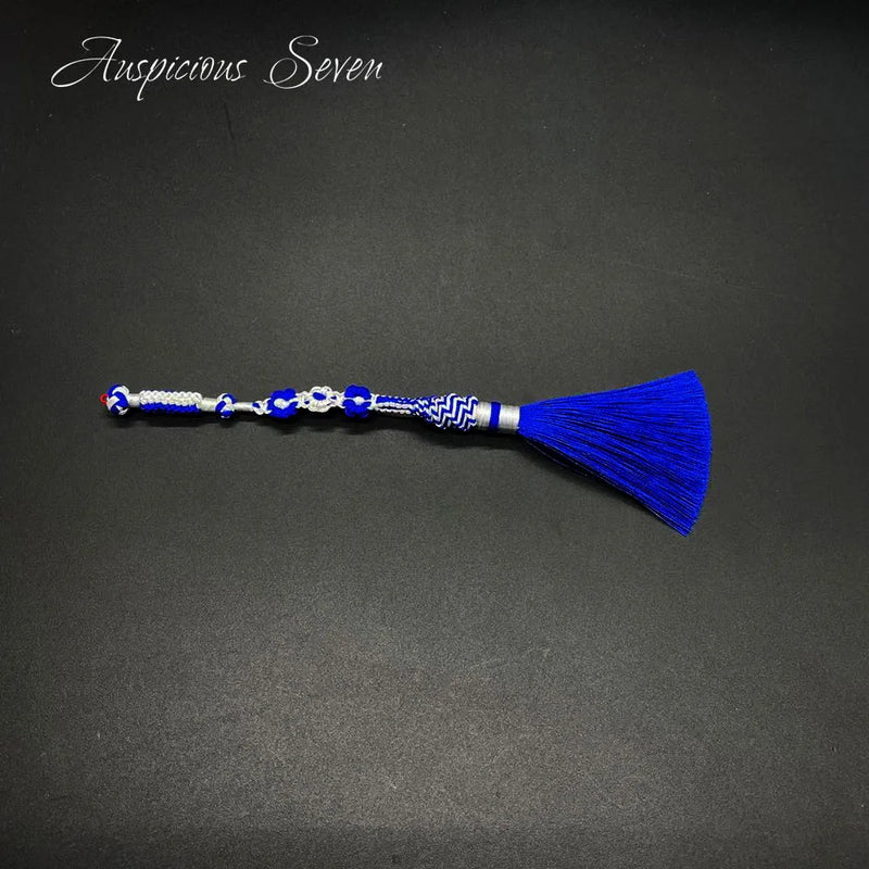 Hand Knitted Tassel Islamic Prayer Beads with Natural Wood Beads