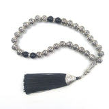 10mm Silver Plated Prayer Beads with Tassel - Wedding Tasbih
