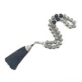 10mm Silver Plated Prayer Beads with Tassel - Wedding Tasbih