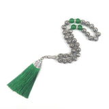 10mm Silver Plated Prayer Beads with Red Tassel Tasbih for Wedding