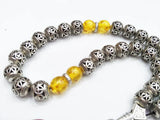 Silver Plated Beads Tesbih Bracelet with Pendant for Wedding