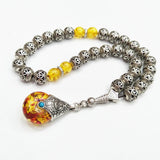 Silver Plated Beads Tesbih Bracelet with Pendant for Wedding