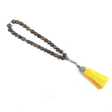 Natural Tiger Eye Tasbih with Yellow Tassel for Wedding