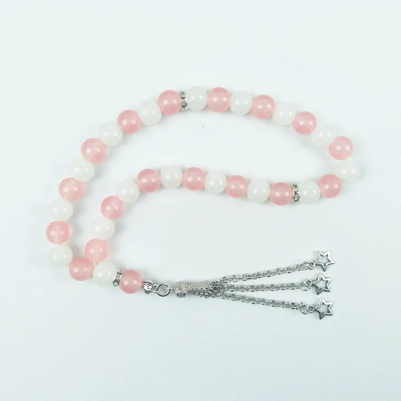 Pink Glass Beads Muslim Prayer Beads for Women
