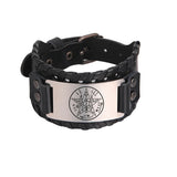 Tetragrammaton Pentagram Amulet Leather Wrap Bracelet