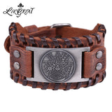 Tetragrammaton Pentagram Men Leather Bracelet Adjustable Bangle