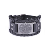Tetragrammaton Pentagram Men Leather Bracelet Adjustable Bangle