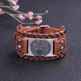 Tetragrammaton Pentagram Men Leather Bracelet Adjustable Bangle