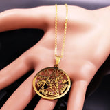 Tetragrammaton Pentagram Stainless Steel Necklace for Men Women