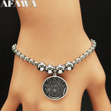 Tetragrammaton Stainless Steel Cuff Bracelet Women Pentagram Bracelet