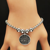 Tetragrammaton Stainless Steel Cuff Bracelet Women Pentagram Bracelet