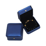 Texture Bangle Bracelet PU Leather Storage Case with Crown Clasp