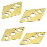 Textured Brass Rhombus Blanks Charm for Jewelry Making