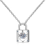 Tezzc Lock Shape Moissanite Pendant VVS1 Lab Diamond Necklace S925