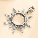 Thai 925 Silver Flower Pendant Tray Bezel Blank for 10/12/15mm Gemstone