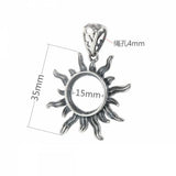 Thai 925 Silver Flower Pendant Tray Bezel Blank for 10/12/15mm Gemstone