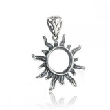 Thai 925 Silver Flower Pendant Tray Bezel Blank for 10/12/15mm Gemstone