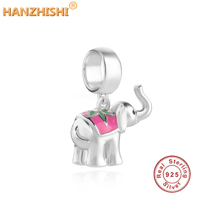 Thai Elephant Charms 925 Sterling Silver Pendant for Bracelets