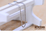 Thai S925 Sterling Silver Necklace Female retro Twist Neckwear
