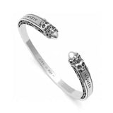 Thai Silver Bracelet Skull Snake Totem Open Hip Hop Jewelry