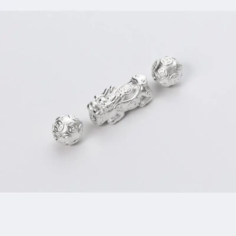 Thai Silver Brave Troops Spacer Beads 999 Sterling Silver Fine Jewelry