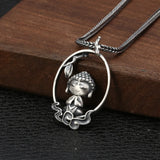 Thai Silver Buddha Pendant National Style Necklace Unisex