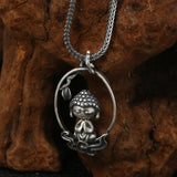 Thai Silver Buddha Pendant National Style Necklace Unisex
