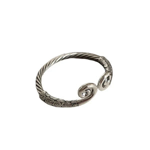 Thai Silver Monkey King Bracelet Open Adjustable Bangle