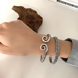Thai Silver Monkey King Bracelet Open Adjustable Bangle