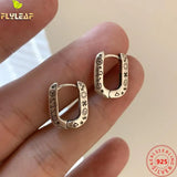 Thai Silver Graffiti Hoop Earrings 925 Sterling Silver Anime Pattern Earings