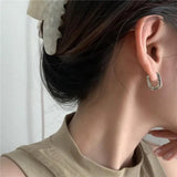 Thai Silver Graffiti Hoop Earrings 925 Sterling Silver Anime Pattern Earings
