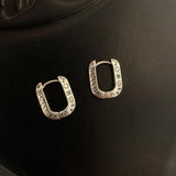 Thai Silver Graffiti Hoop Earrings 925 Sterling Silver Anime Pattern Earings