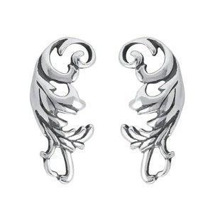 Thai Silver Leaves Stud Earrings Women 925 Sterling Silver Leaf Vintage Earings