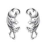 Thai Silver Leaves Stud Earrings Women 925 Sterling Silver Leaf Vintage Earings