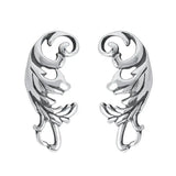 Thai Silver Leaves Stud Earrings Women 925 Sterling Silver Leaf Vintage Earings