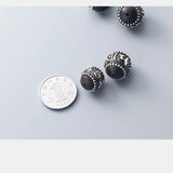 Thai Silver Om Mani Padme Hum 12mm Spacer Beads 925 Sterling Silver DIY