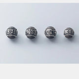 Thai Silver Om Mani Padme Hum 12mm Spacer Beads 925 Sterling Silver DIY