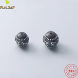 Thai Silver Om Mani Padme Hum 12mm Spacer Beads 925 Sterling Silver DIY