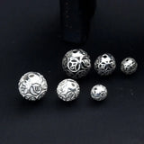 Thai Silver Om Mani Padme Hum Spacer Beads DIY 925 Sterling Silver 6-10mm