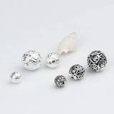 Thai Silver Om Mani Padme Hum Spacer Beads DIY 925 Sterling Silver 6-10mm