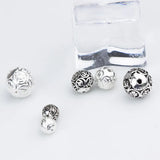 Thai Silver Om Mani Padme Hum Spacer Beads DIY 925 Sterling Silver 6-10mm