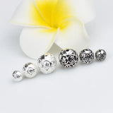 Thai Silver Om Mani Padme Hum Spacer Beads DIY 925 Sterling Silver 6-10mm