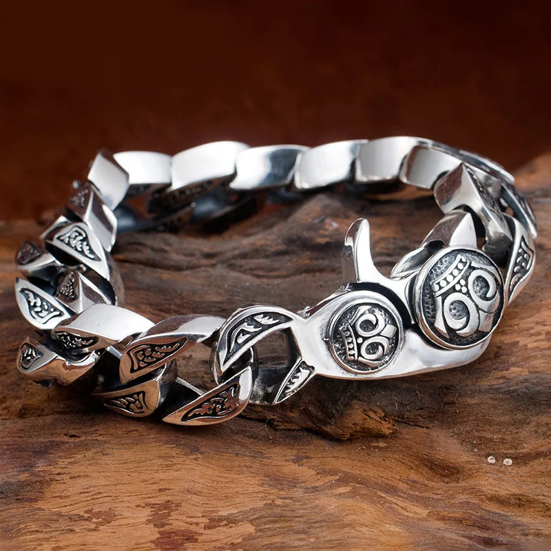 Thai Silver Original 925 Sterling Silver Vintage Chain & Link Bracelet