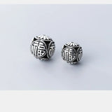 Thai Silver Chinese Characters Spacer Beads 925 Sterling Silver