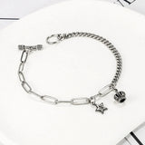 Thai Silver Retro Star Crown Women's Bracelet