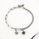 Thai Silver Retro Star Crown Women's Bracelet