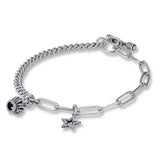 Thai Silver Retro Star Crown Women's Bracelet