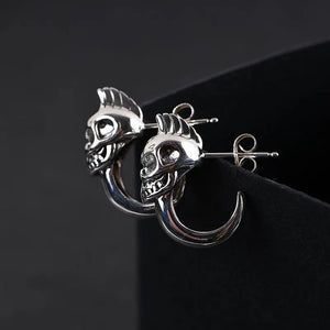 Thai Silver Retro Drop Earrings S925 Sterling Silver Exaggerated Jewelry