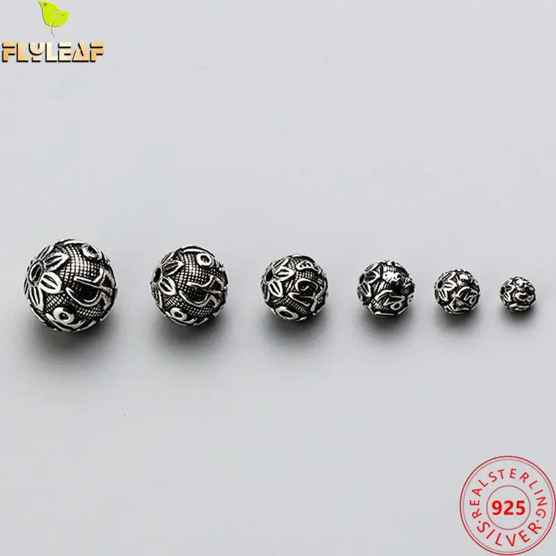 Thai Silver Spacer Beads Vintage Buddhism Jewelry Findings